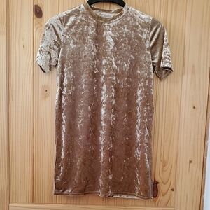 Gold Colored Crushed Velvet Look Top